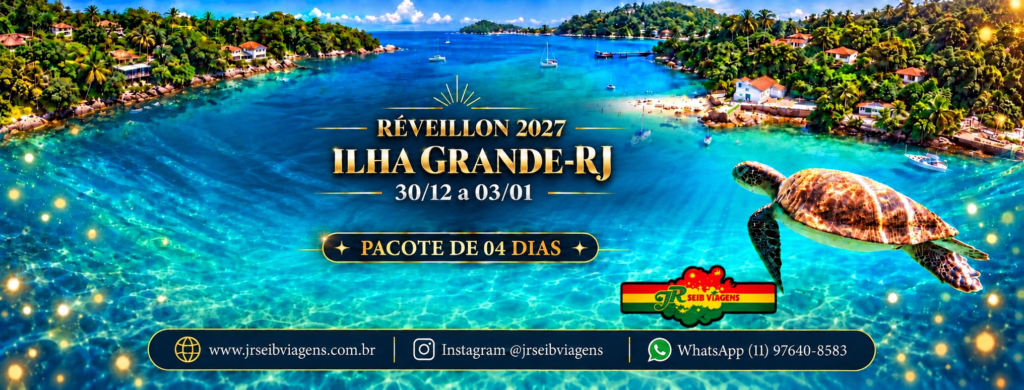 RÉVEILLON 2027 ILHA GRANDE-RJ CERVEJADA INCLUSO